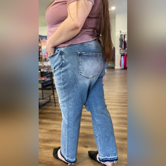 Vervet Lovervet Lena High Rise Straight Crop Released Hem Jeans Plus 14, 18, 20 - Picture 8 of 11